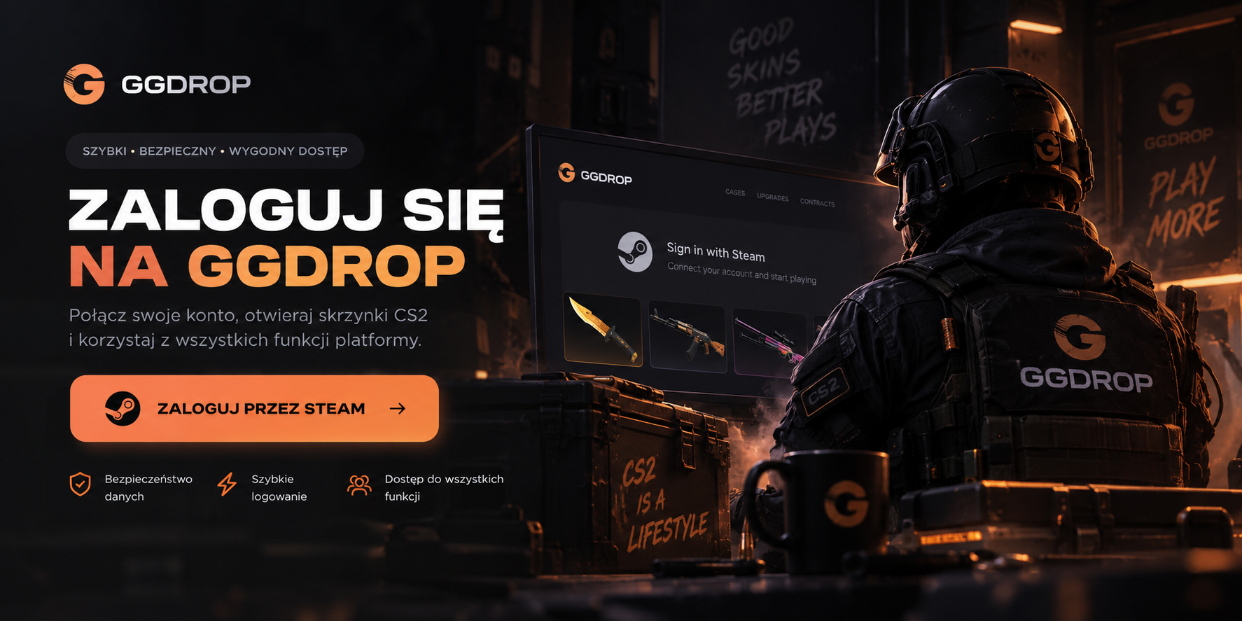 GGDrop Login przez Steam